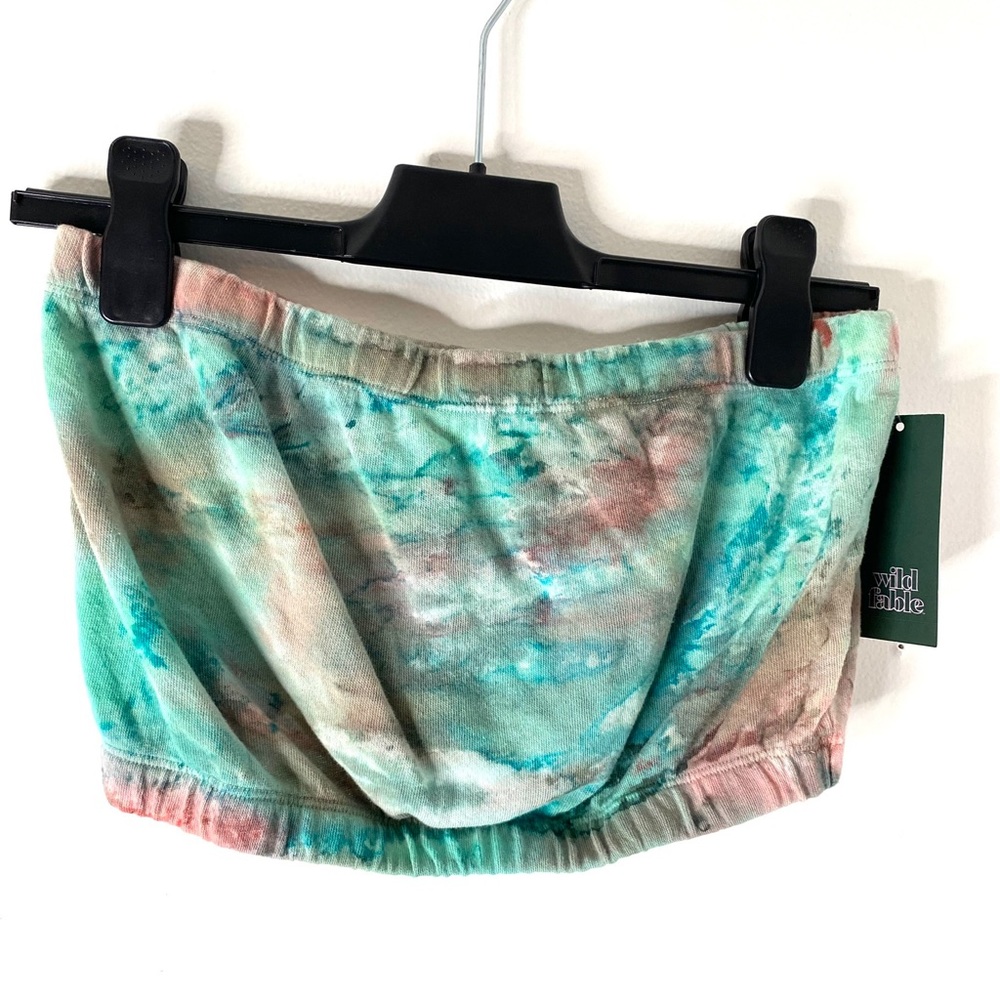 wild fable Tie Dye Bandeau Tube Top NWT Cotton Stretch Summer Festival Y2K